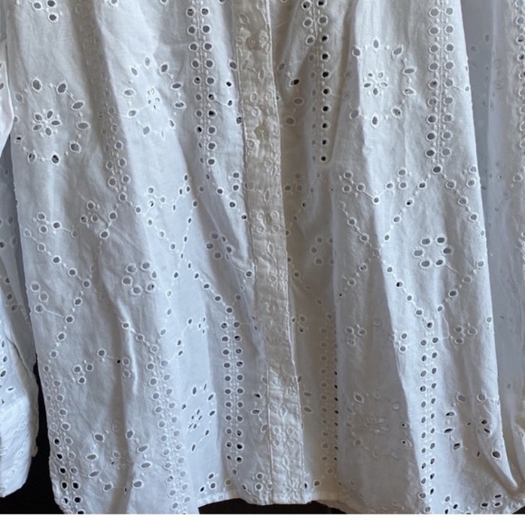 Calypso St. Barth White Eyelet Blouse size S - Picture 4 of 5